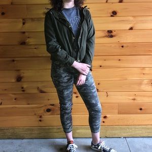 Navy green zipper jacket